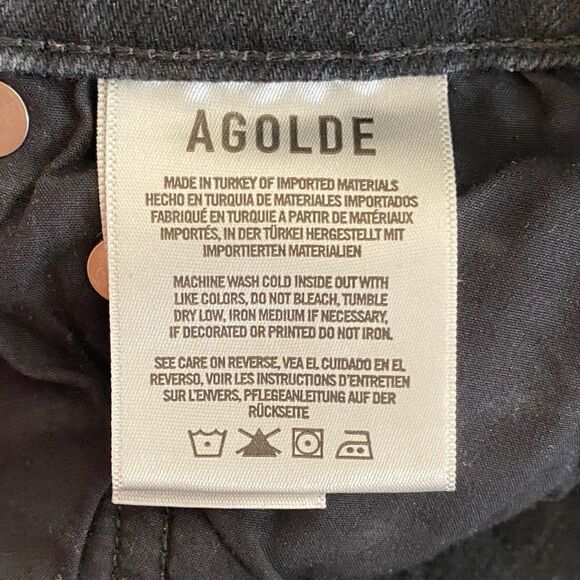 AGOLDE Riley High Rise Straight Crop Jeans Women’s 30 Faded Black A056B 1084 - Picture 7 of 8